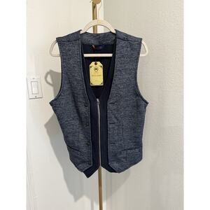 RNT23 JEANS Men's  Medium Navy Vest Zip NWT